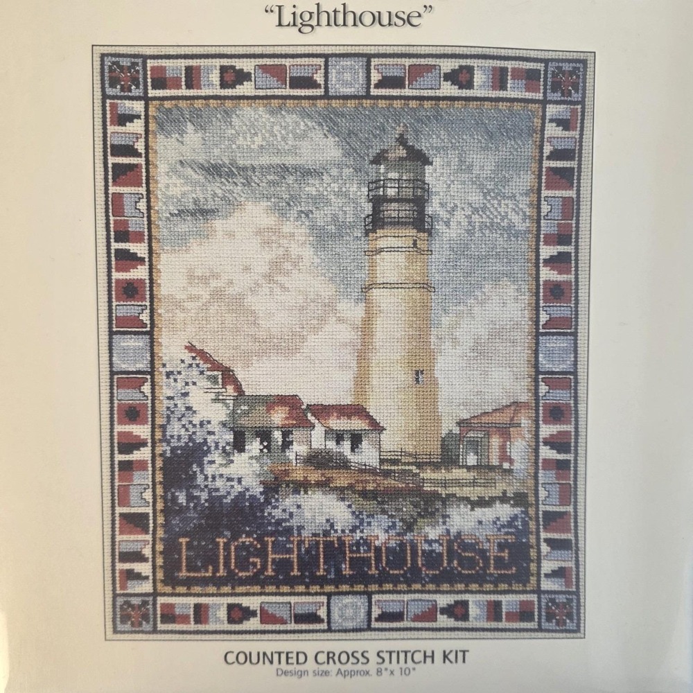DMC Counted Cross Stitch Kit "LIGHTHOUSE" #K3336US 8" X 10" Made in England NEW